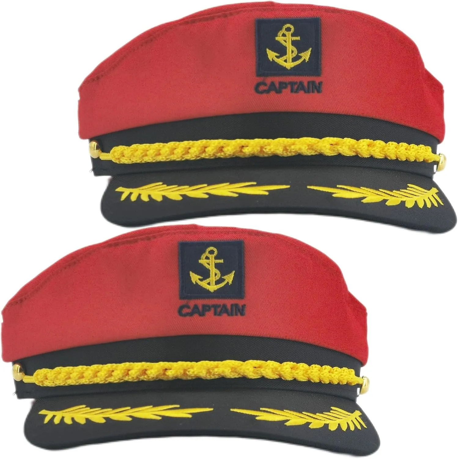 2 Pcs Yacht Captain hat Navy Marine Hat Dress Up & Pretend Play Sailor hat for Men Women Halloween Costume Accessory
