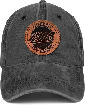 50th Birthday Gifts for Him Her 50 Year Old Gifts 1975 Birthday Vintage Hat Men Women 100% Cotton Baseball Cap
