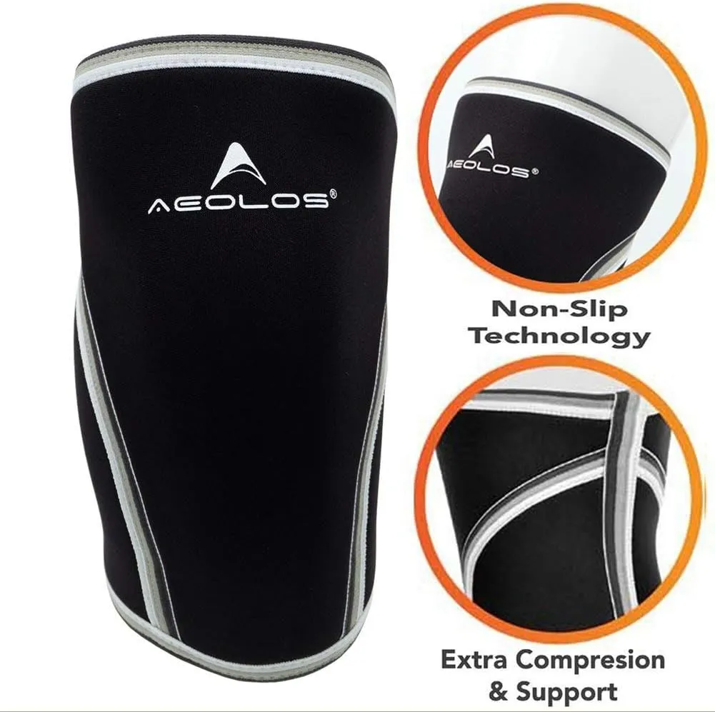 AEOLOS Knee Sleeves (1 Pair)7mm Compression Knee Braces for Heavy-Lifting,Squats,Gym and Other Sports (Small, Black)