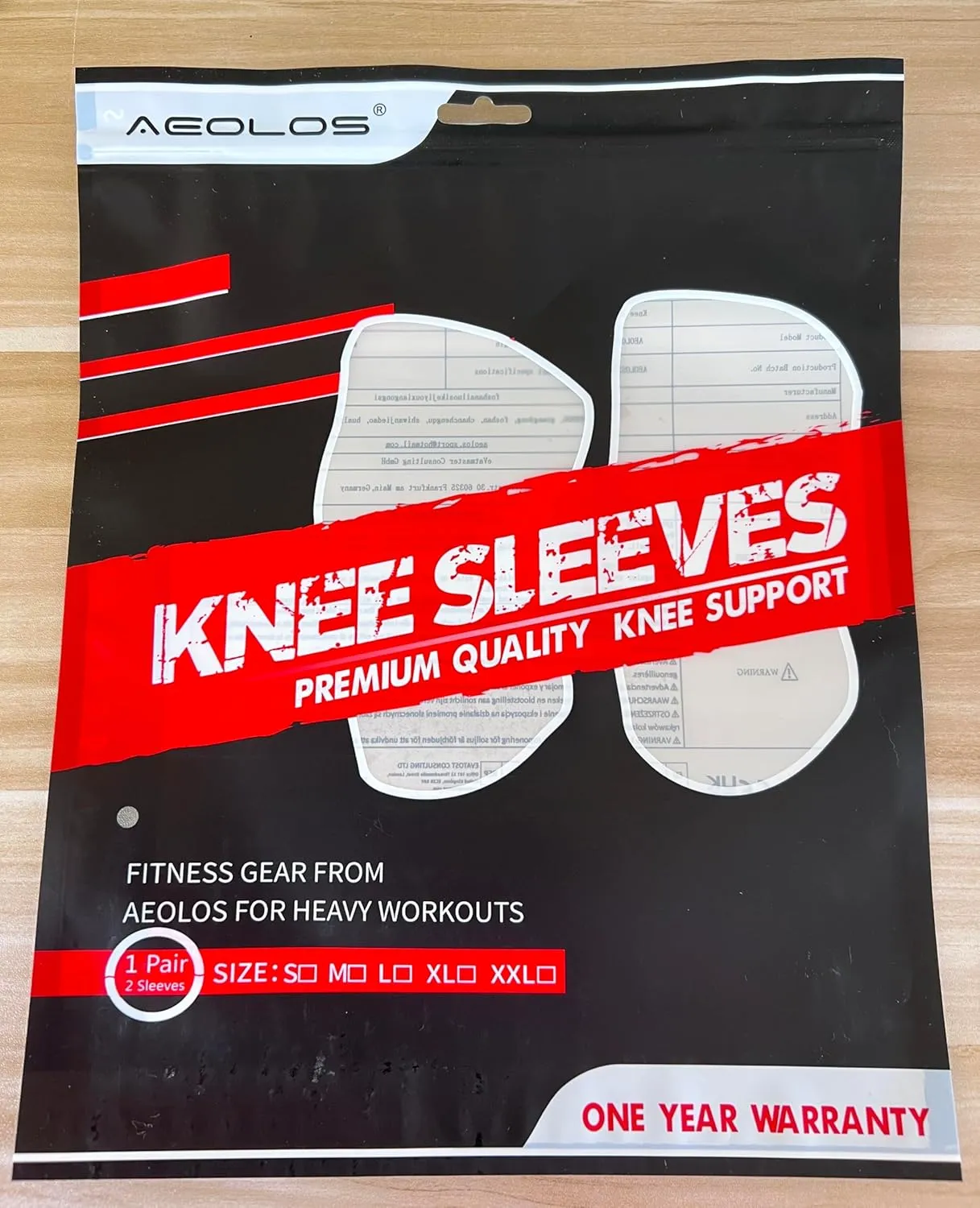 AEOLOS Knee Sleeves (1 Pair)7mm Compression Knee Braces for Heavy-Lifting,Squats,Gym and Other Sports (Small, Black)