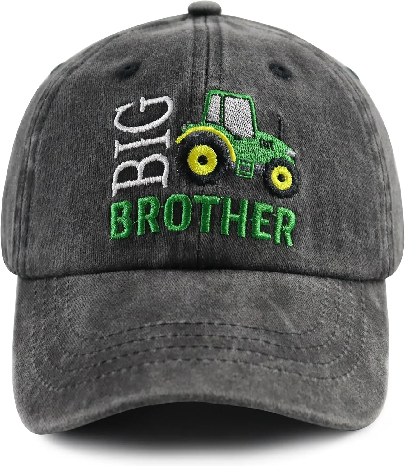 Big Brother Tractor Hats for Boys, Funny Cotton Embroidered Tractor Kids Baseball Cap