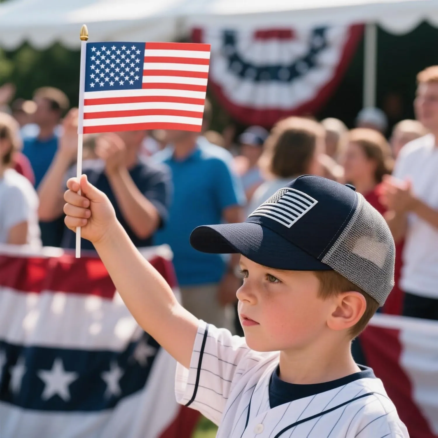 Boys Trucker Hat, Toddler American Flag Snapback Mesh Baseball Caps for Kids Age 2-6