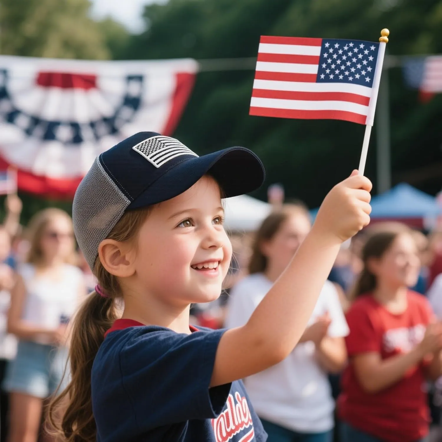 Boys Trucker Hat, Toddler American Flag Snapback Mesh Baseball Caps for Kids Age 2-6