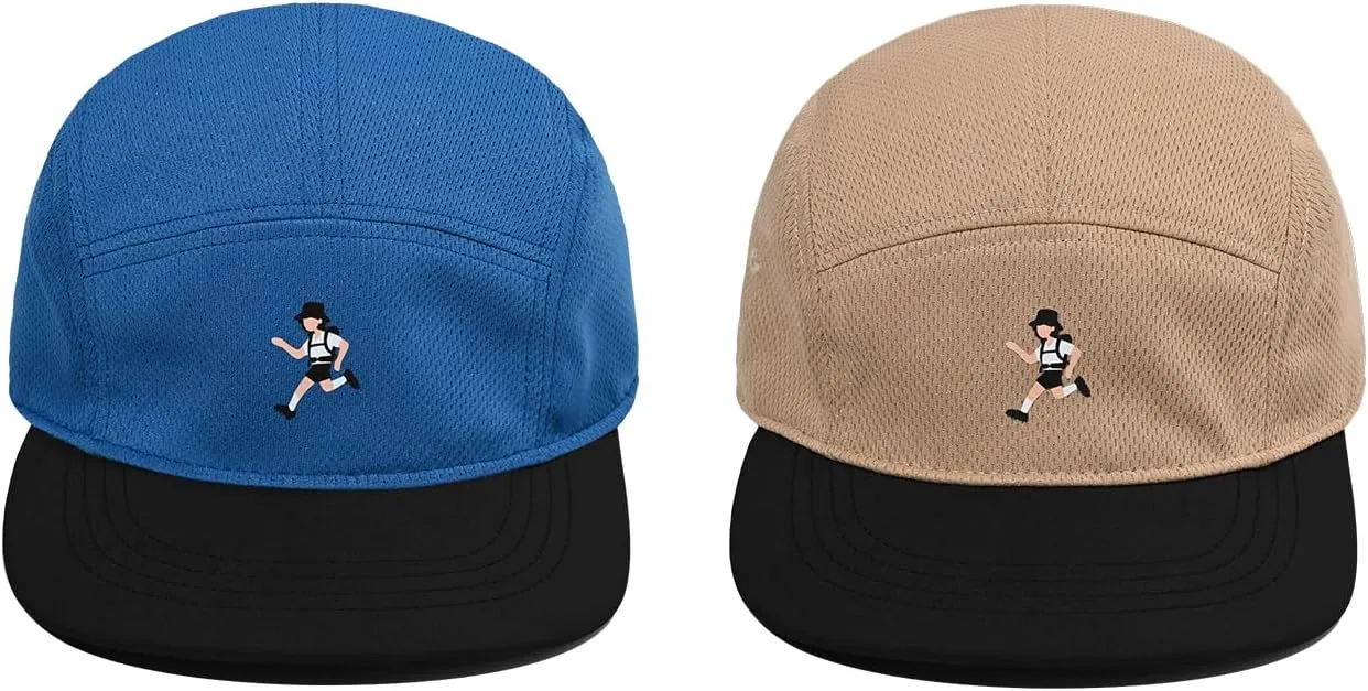 Clakllie Quick Dry 5 Panel Hat for Men Summer Mesh Baseball Cap Flat Brim Trucker Hats Breathable Golf Dad Hats Camping Hat