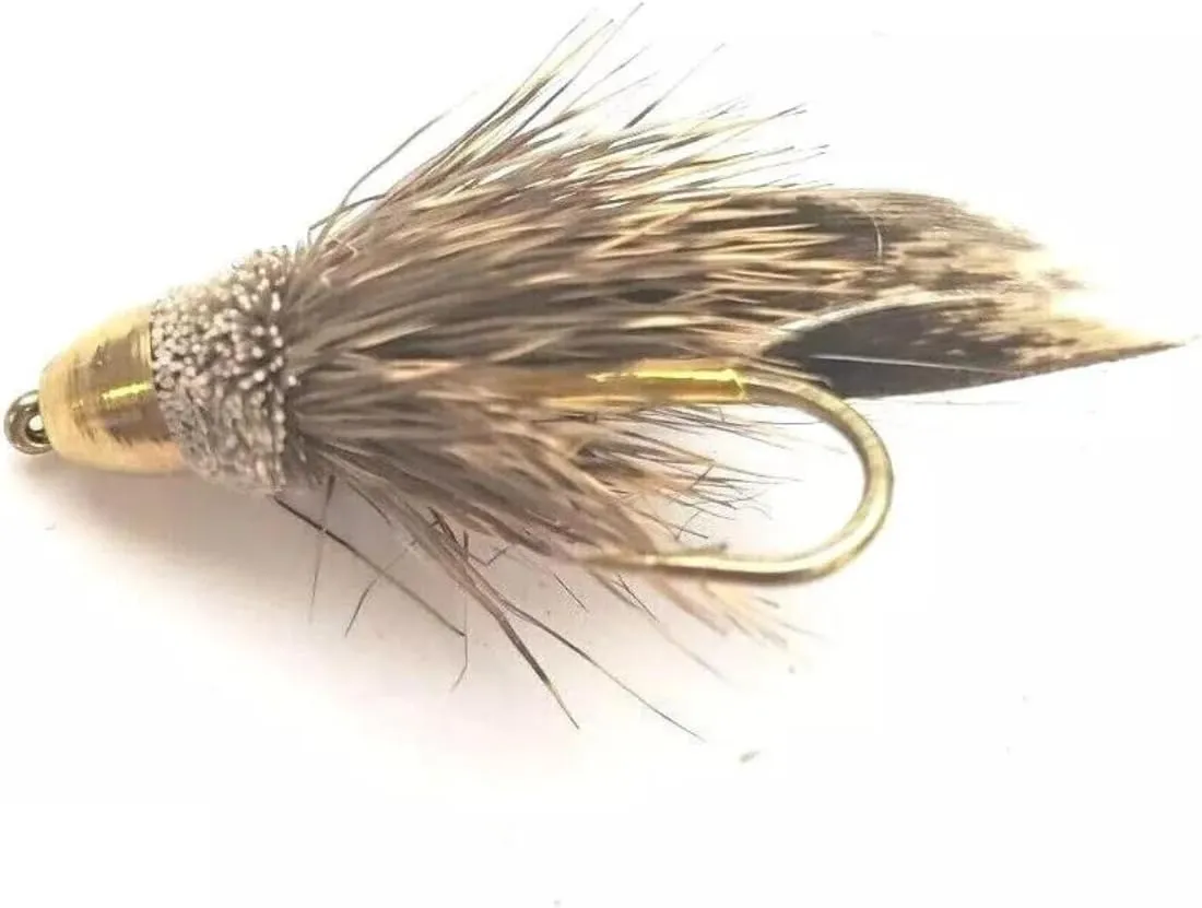 Cone Head Muddler Minnow Flies for Bass, Trout and Panfish Streamers - Set of 4