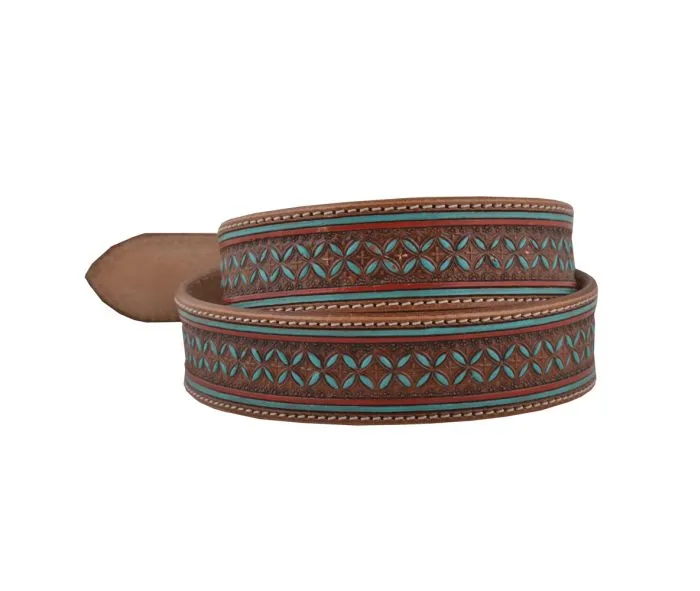 Crystals Hand Tooled Belt