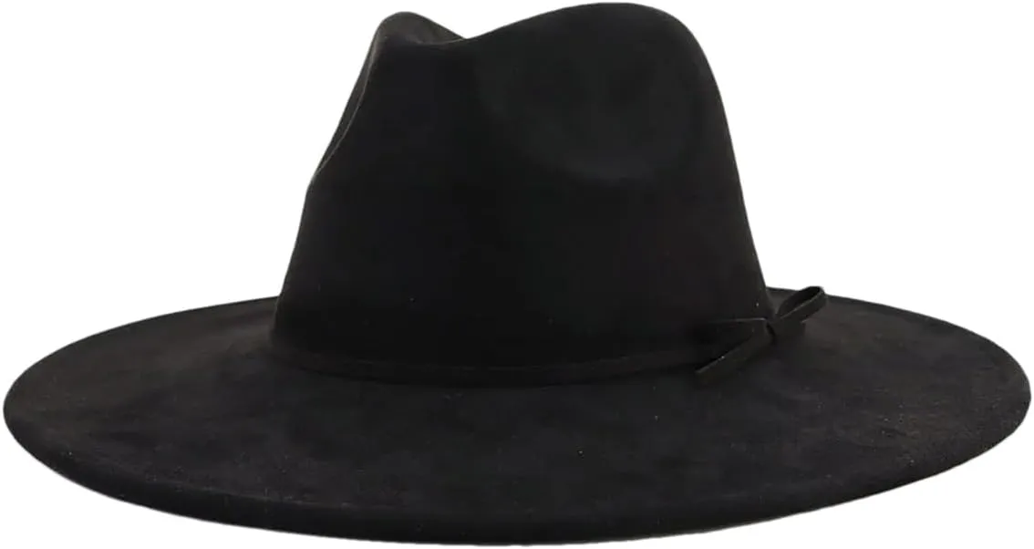 Dcvmvmn Men and Women Fedora Hat with Same Color Accessories Wide Brim Hat Panama Hat