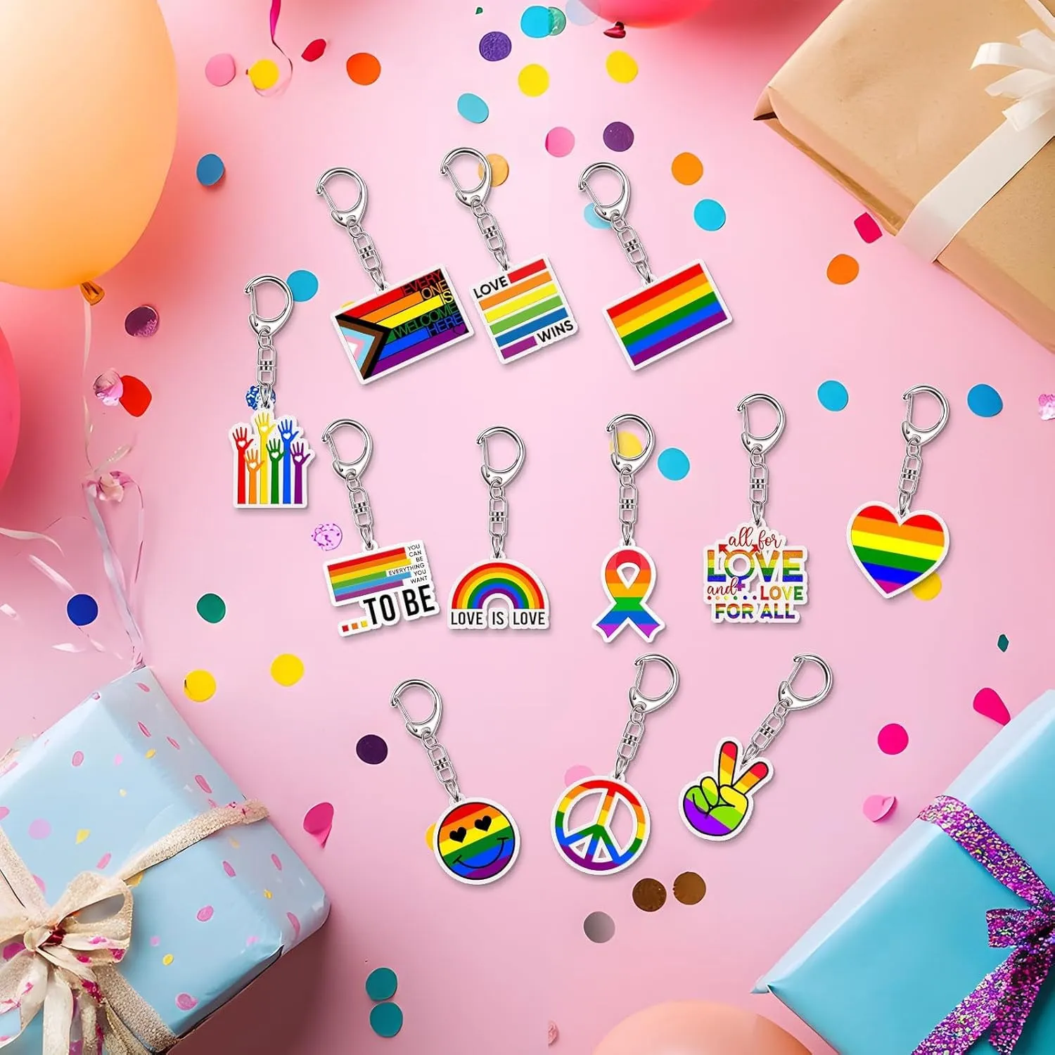 Denylo pro Gay Pride Rainbow Keychain Pride Month LGBT Accessories Gift Jewelry Gifts for LGBT