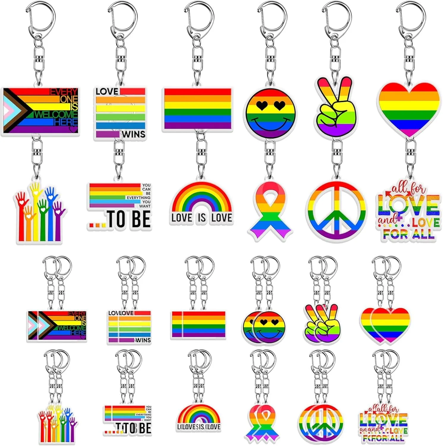 Denylo pro Gay Pride Rainbow Keychain Pride Month LGBT Accessories Gift Jewelry Gifts for LGBT