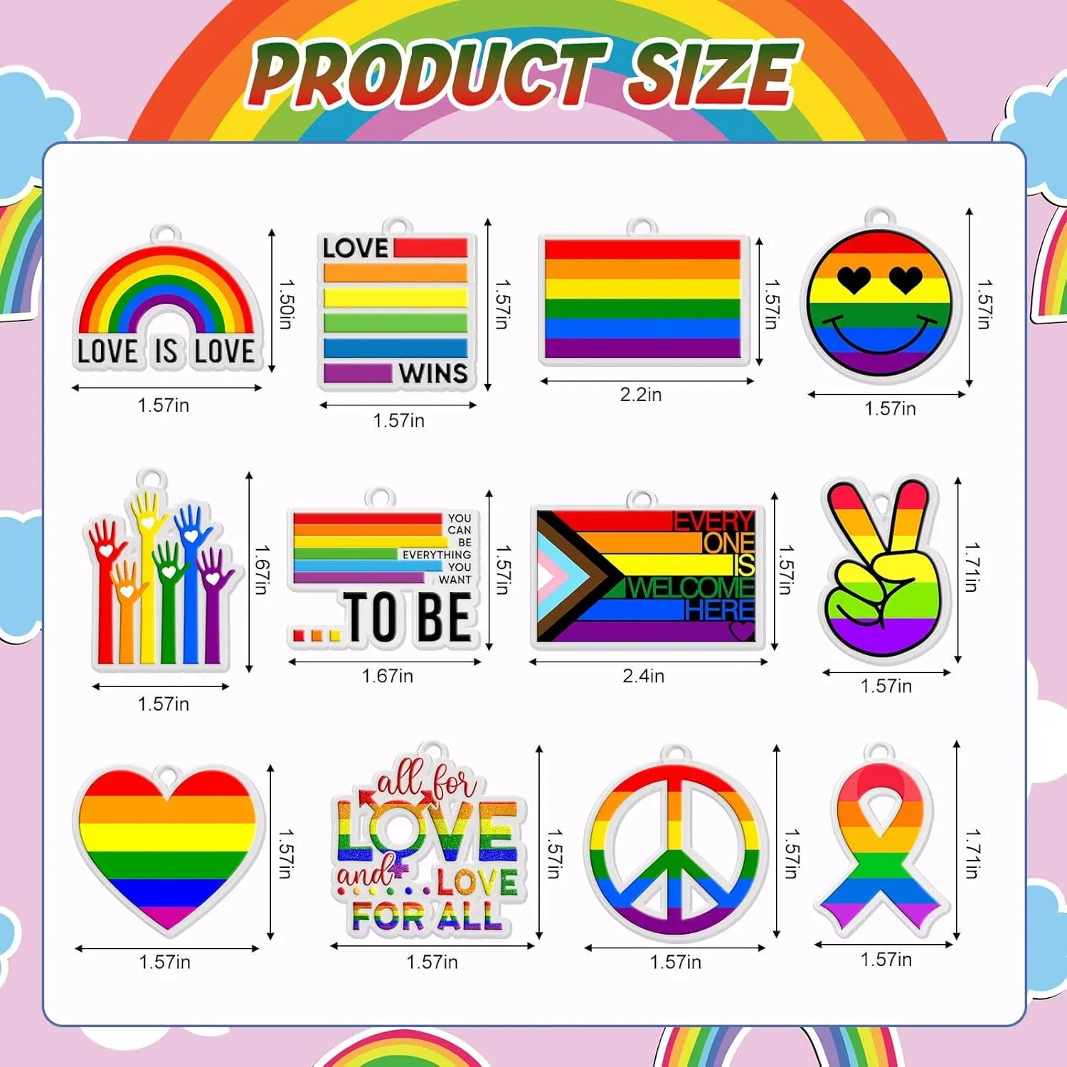 Denylo pro Gay Pride Rainbow Keychain Pride Month LGBT Accessories Gift Jewelry Gifts for LGBT