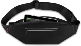 Diabetic Running Belt with Adjustable Waist, Insulin Pump Belt Holder Organizer Waist Pouch, Epipen Medical Fanny Pack Bag (Black)