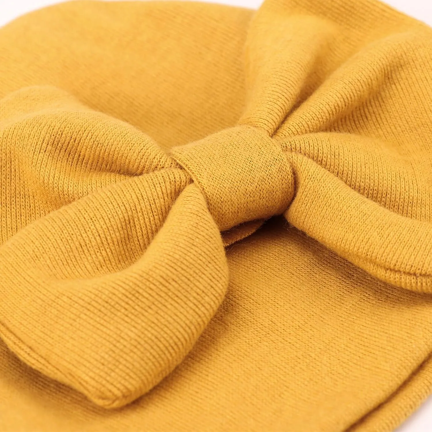 DRESHOW BQUBO Newborn Baby Girls Hats Hospital Hat Baby Cotton Beanie Infant Big Bow Hats for 0-24 Months