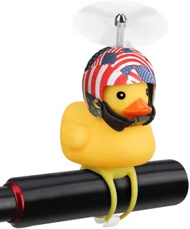 Duck Bike Bell, Rubber Duck Bicycle Accessories with LED Light, Cute Propeller Handlebar Bicycle Horns for Kids Toddler Children Adults Sport Outdoor