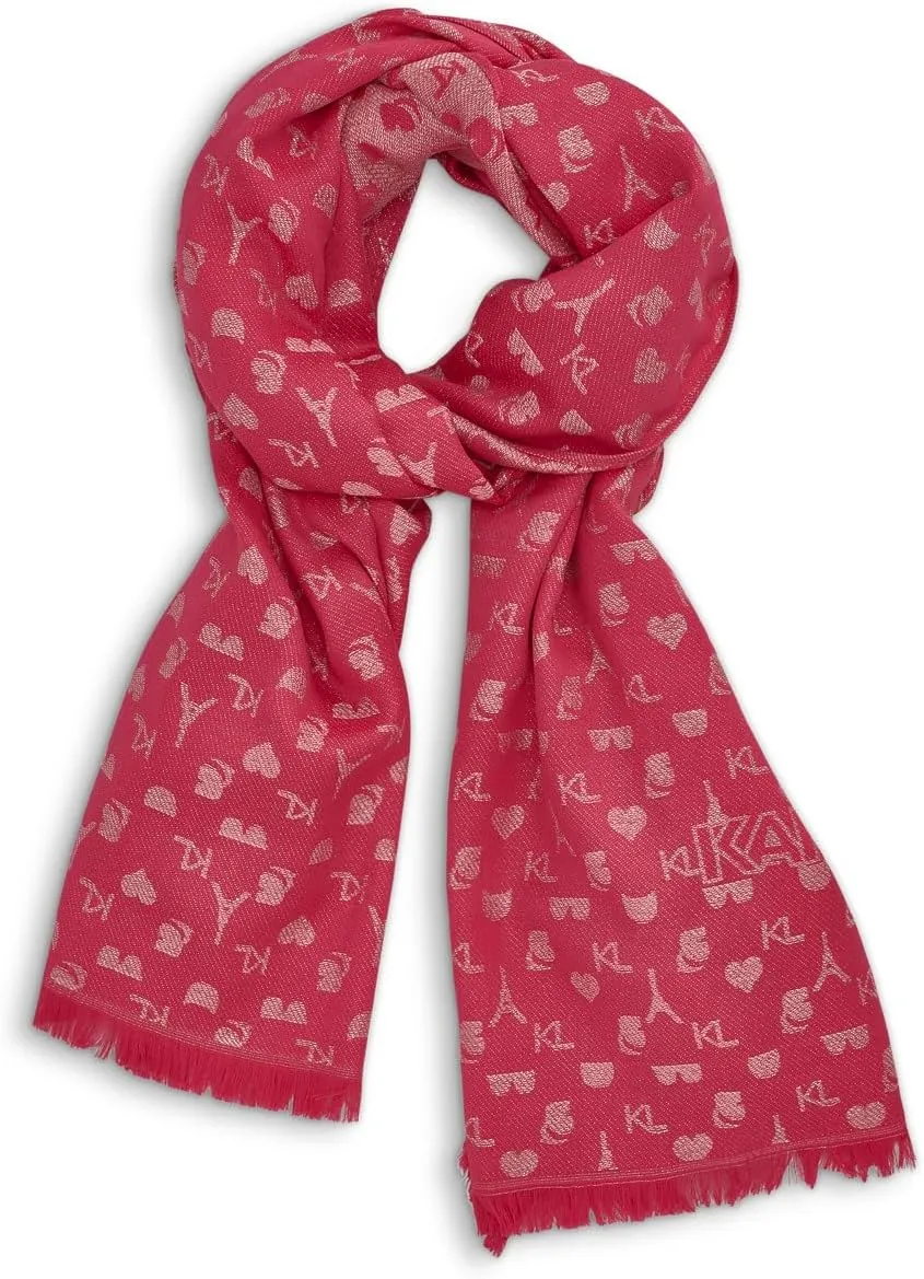 KARL LAGERFELD Womens Metallic Karl Icon Scarf