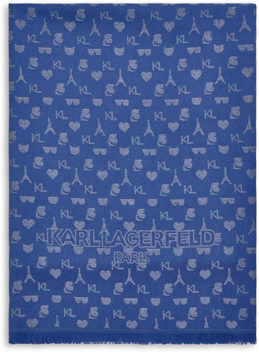 KARL LAGERFELD Womens Metallic Karl Icon Scarf