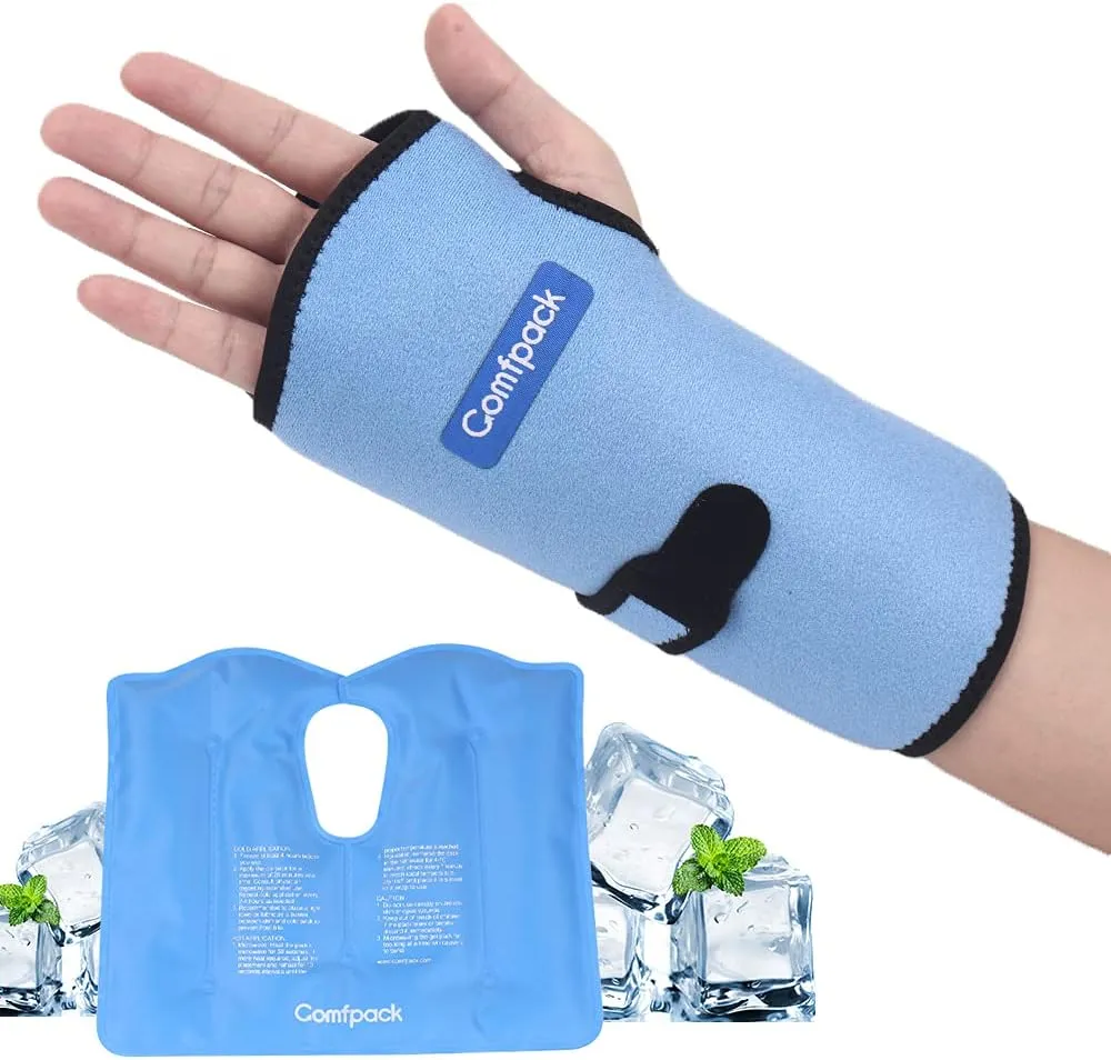 Large Ice Pack Wrap for Carpal Tunnel Relief, Wrist Brace With Gel Pack for Hand Pain Relief, Cold Compression for Tendonitis, Sprain, Arthritis, Swelling