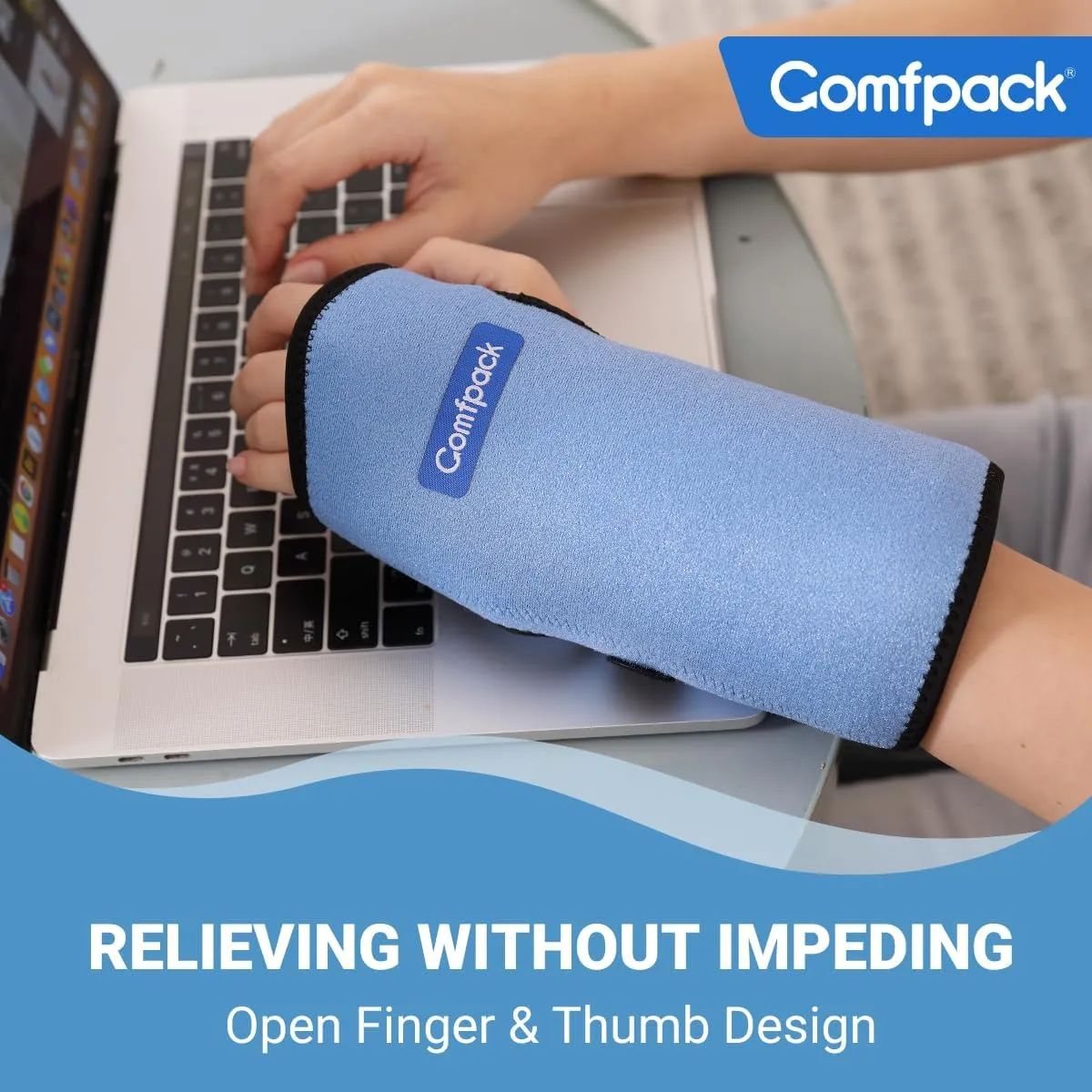 Large Ice Pack Wrap for Carpal Tunnel Relief, Wrist Brace With Gel Pack for Hand Pain Relief, Cold Compression for Tendonitis, Sprain, Arthritis, Swelling