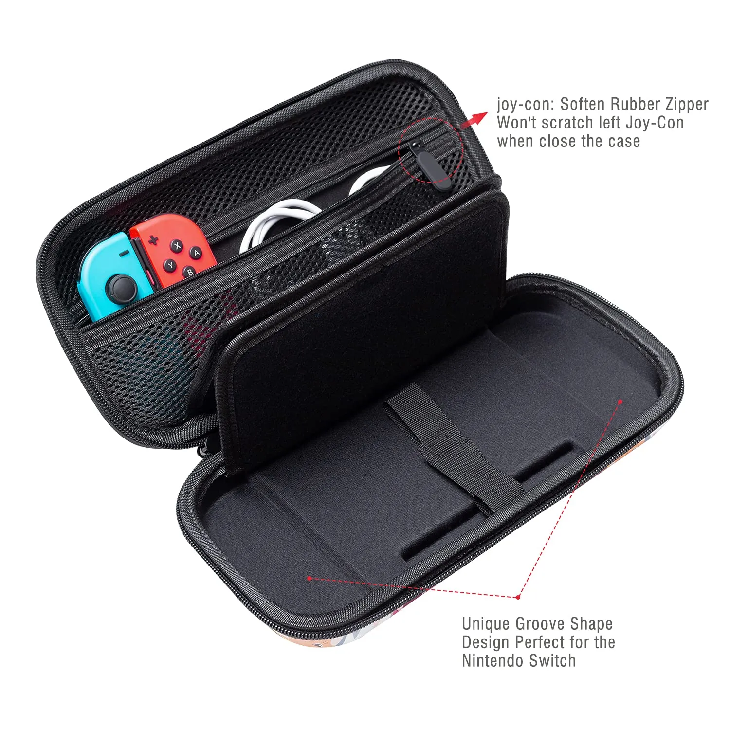 Lokigo Carry Case Compatible for Nintendo Switch/Switch OLED, Protective Travel Switch Carrying Case Boys Girls with 16 Game Card Slots for Console & Accessories, Space Galaxy