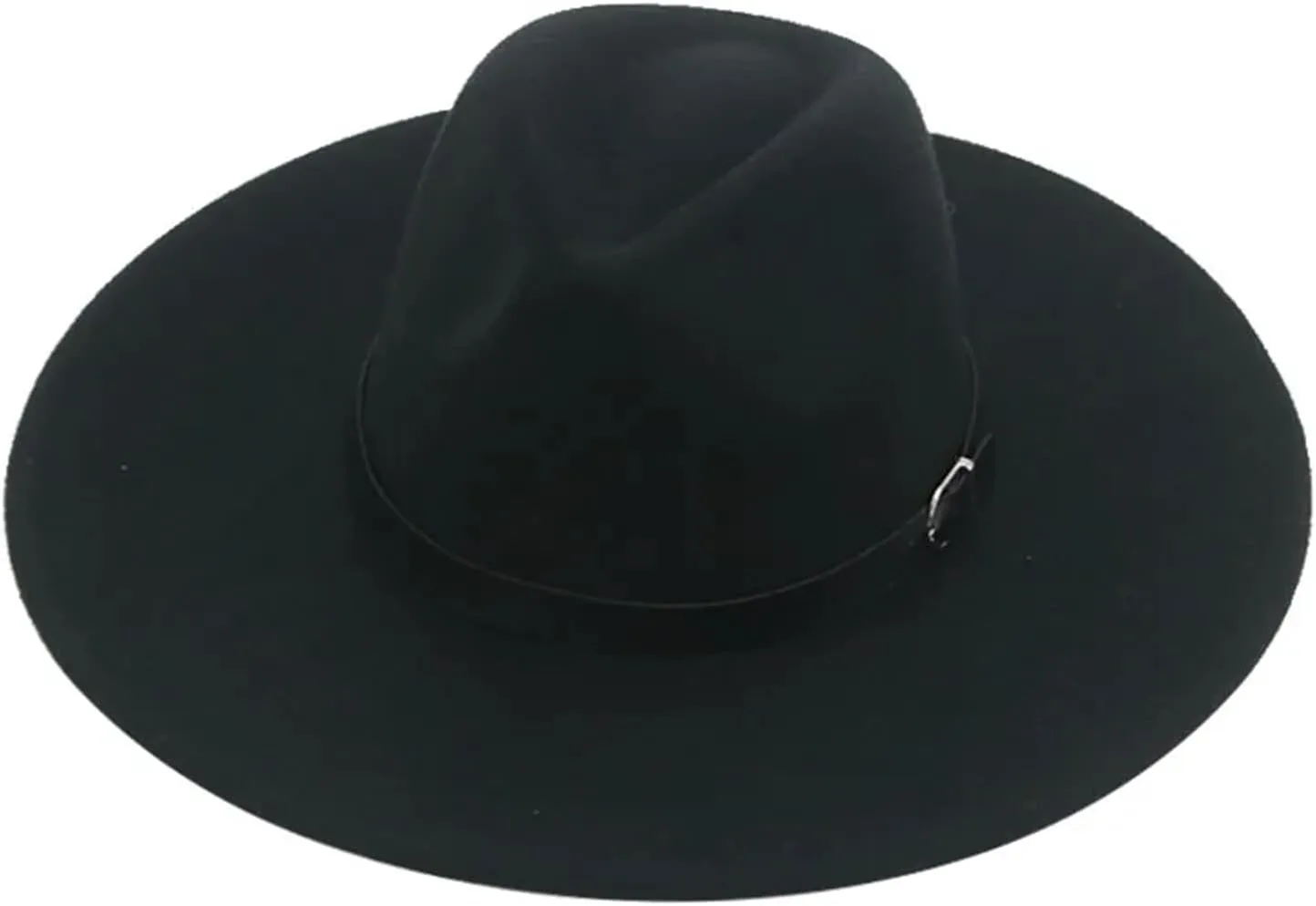 Mnjyihy Women Fedoras Hats Men Felted Hat Big Brim 9.5Cm Belt Solid Formal Wedding Party Church Hat