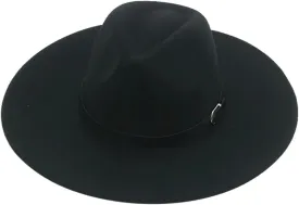 Mnjyihy Women Fedoras Hats Men Felted Hat Big Brim 9.5Cm Belt Solid Formal Wedding Party Church Hat