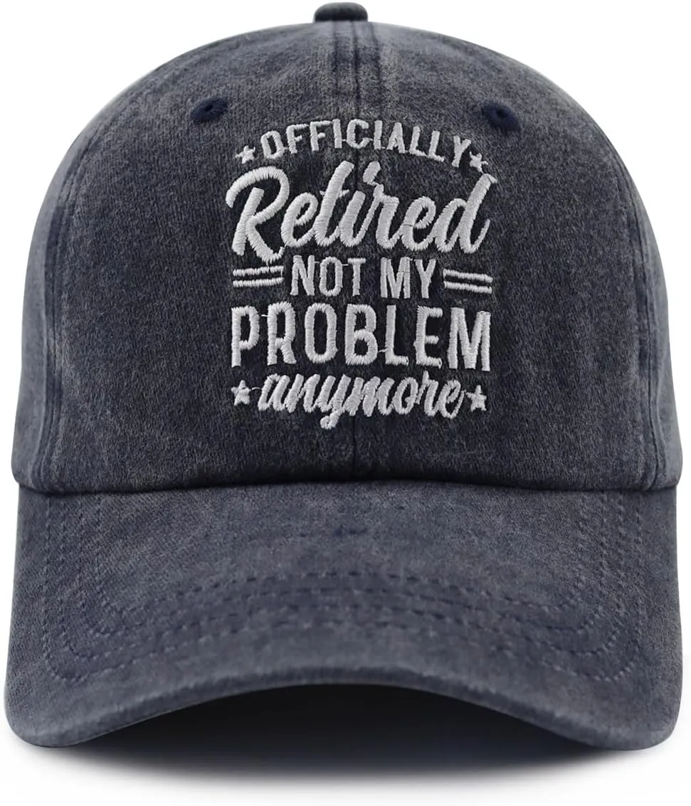 Officially Retired Hat for Women Men, Funny Adjustable Cotton Embroidery Retirement Baseball Cap