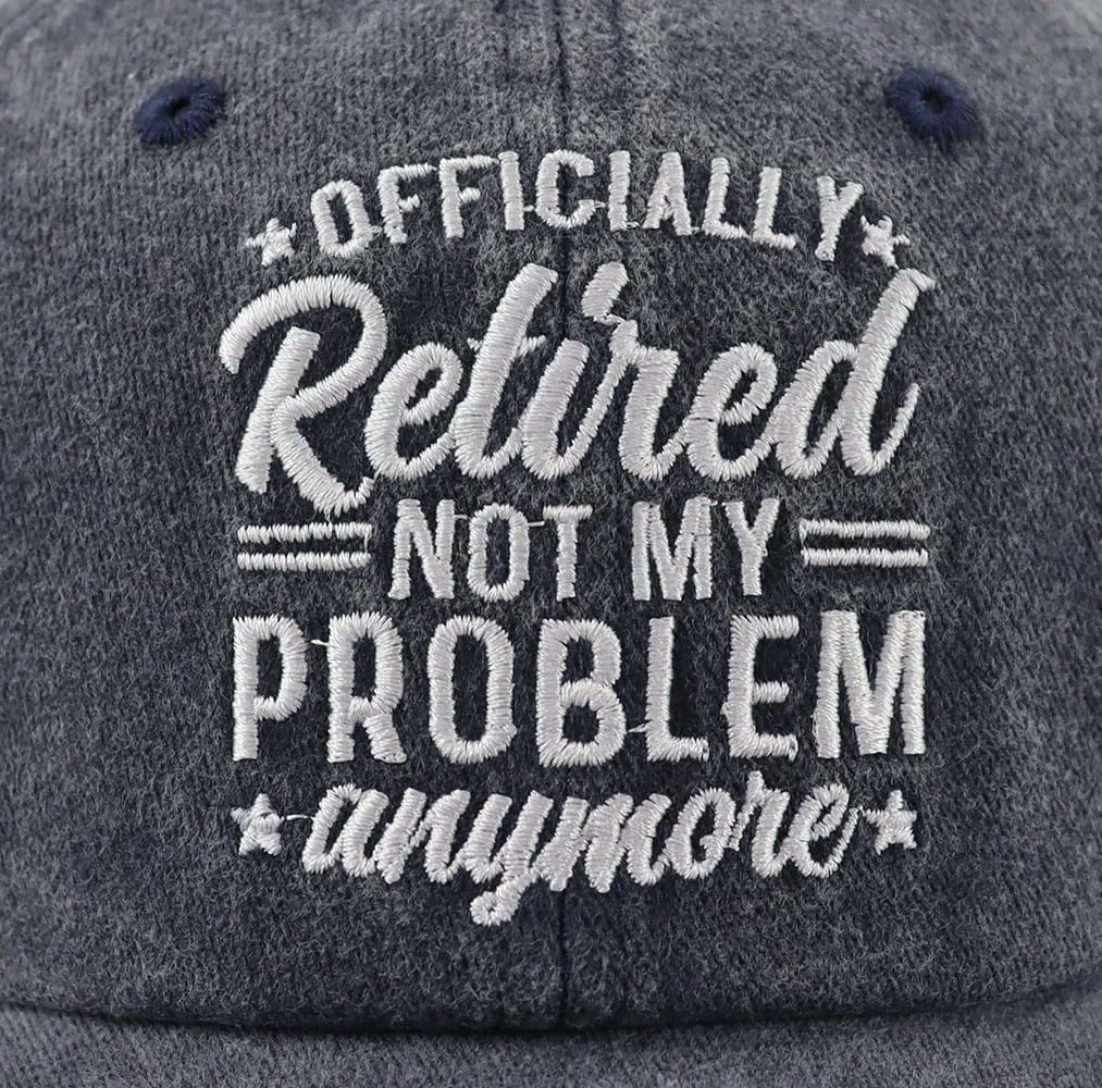 Officially Retired Hat for Women Men, Funny Adjustable Cotton Embroidery Retirement Baseball Cap