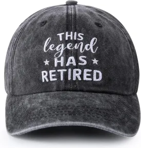 Retirement Gifts for Men Women, Vintage Retired Baseball Cap Adjustable, Funny Retired Embroidered Washed Cotton Hats for Dad Mom Boss Co-Workers Friends, Retirement Party Decorations Dark Grey