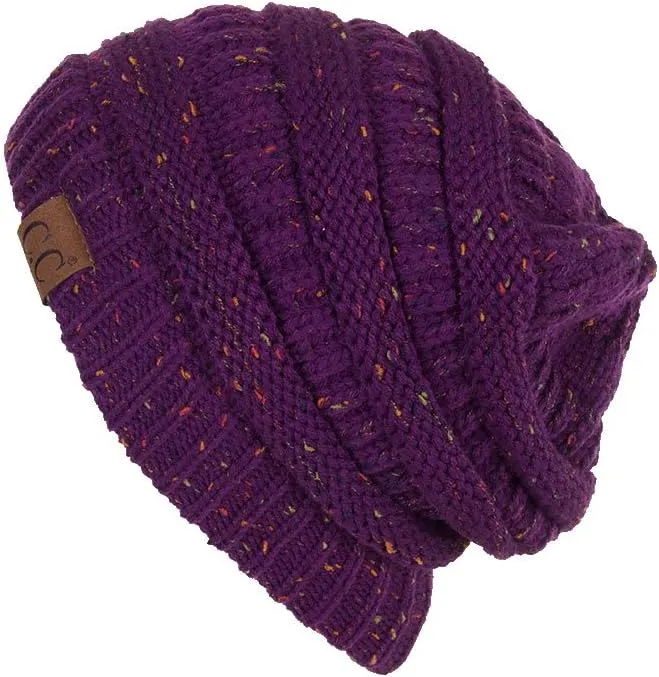 ScarvesMe Women Confetti BeanieTail Ponytail Messy Bun Solid Ribbed Beanie Hat Cap