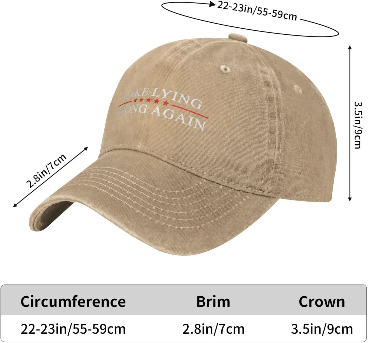 Sefgaen Make Lying Wrong Again Hat for Men Dad Hats Funny Hats