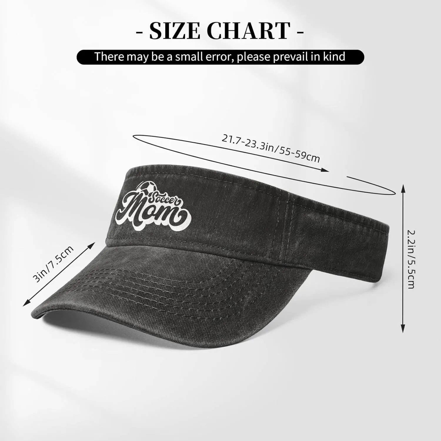 Soccer Mom Women and Men Baseball Cap Black Adjustable Dad and Mom Washed Denim Fedora Outdoor Activities Truck Sun Hats