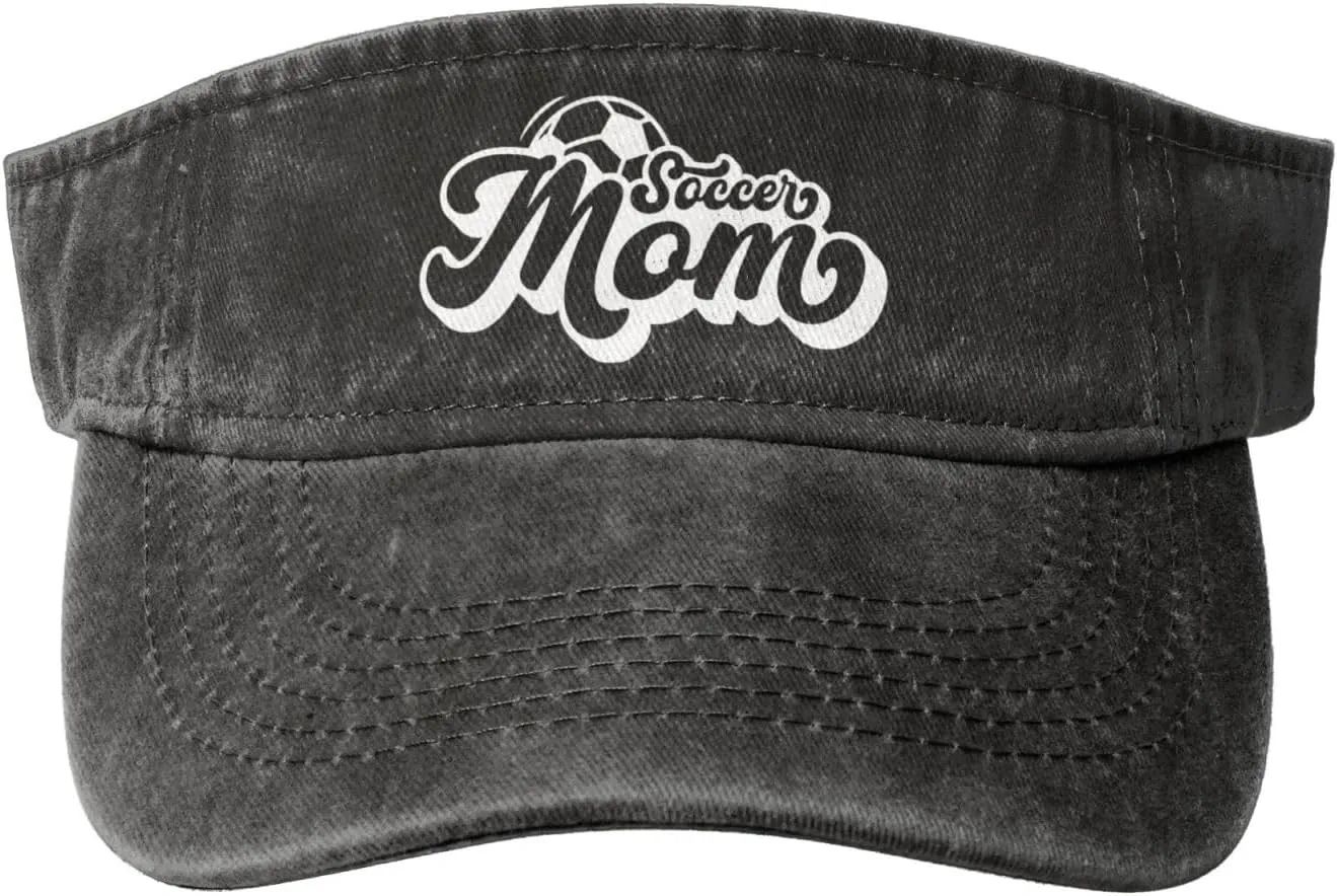 Soccer Mom Women and Men Baseball Cap Black Adjustable Dad and Mom Washed Denim Fedora Outdoor Activities Truck Sun Hats