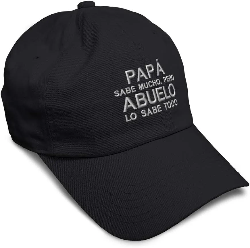 Speedy Pros Soft Baseball Cap Pap Sabe Mucho Abuelo Spanish Hispanic Cotton Embroidered Dad Hats for Men & Women
