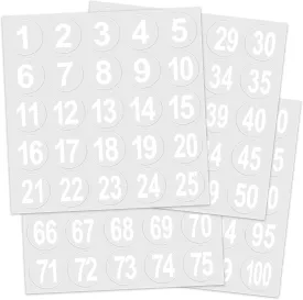 Teling 400 Pcs White Sports Helmet Numbers Sticker 1.5 Inches Football Helmet Decals Vinyl Hockey Numbers Decals Self Adhesive Softball Number Stickers for Hockey Baseball Batting Lacrosse