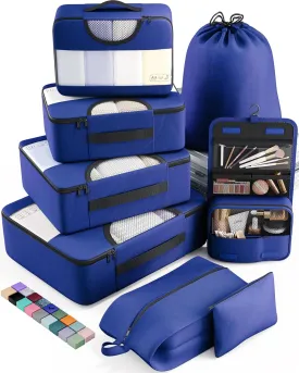 Veken 8 Set Packing Cubes for Travel Essentials, Suitcase Organizer Bags Set for Luggage, Road Trip Travel Accessories in 4 Sizes (Extra Large, Large, Medium, Small)