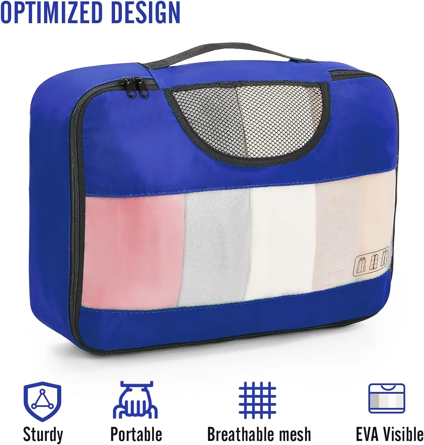 Veken 8 Set Packing Cubes for Travel Essentials, Suitcase Organizer Bags Set for Luggage, Road Trip Travel Accessories in 4 Sizes (Extra Large, Large, Medium, Small)