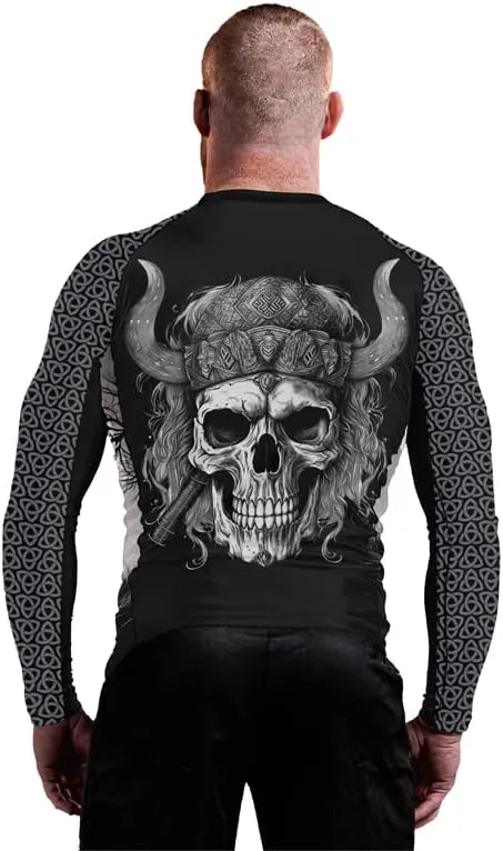 Viking Mens Fight Rash Guard Long Sleeve Baselayer Cool Dry BJJ MMA Jiu Jitsu Compression Shirt