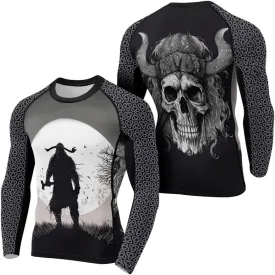 Viking Mens Fight Rash Guard Long Sleeve Baselayer Cool Dry BJJ MMA Jiu Jitsu Compression Shirt