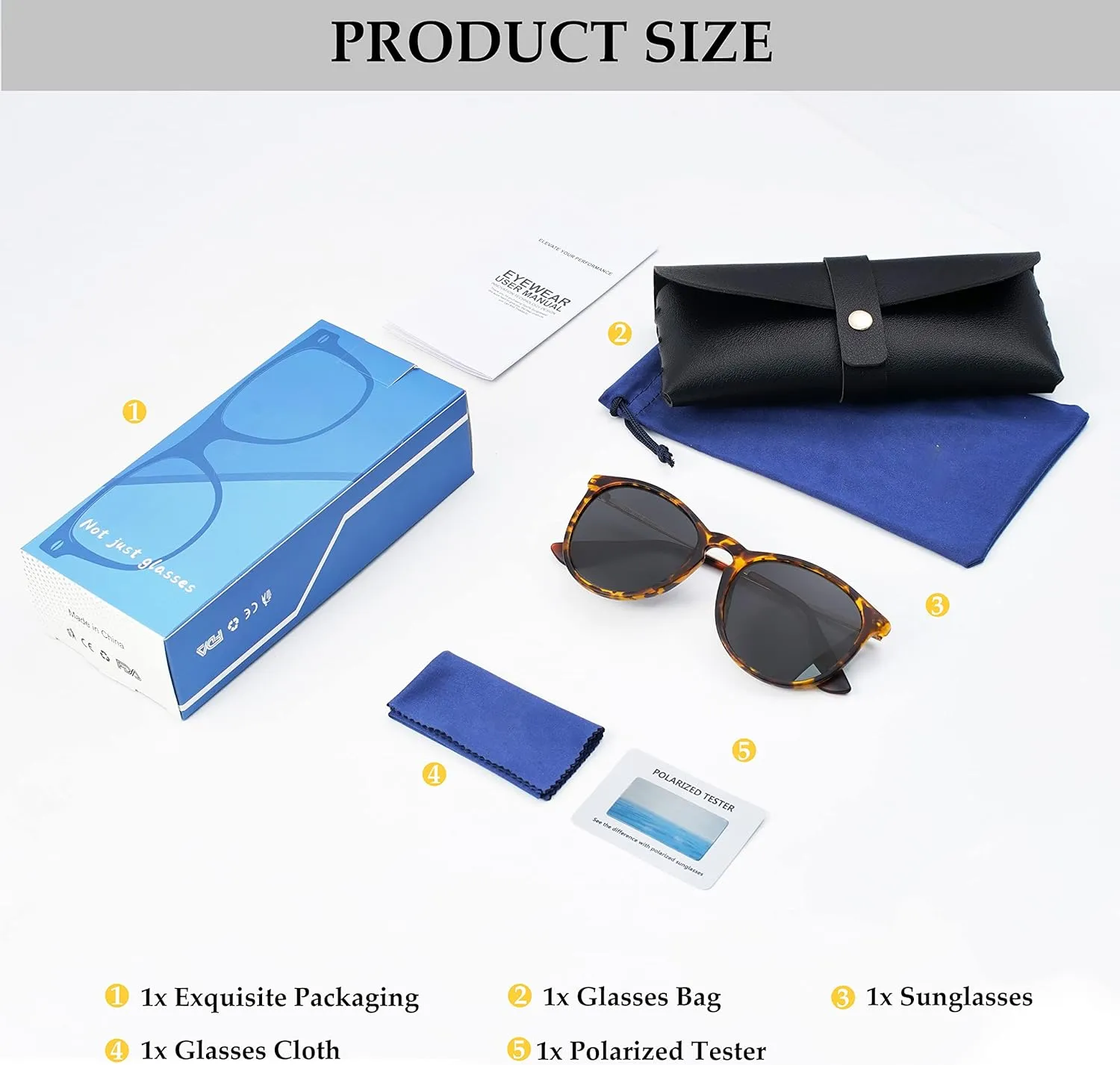Vintage Round Polarized Sunglasses for Women Men Classic Retro Trendy Designer Style Sun Glasses UV400 Protection