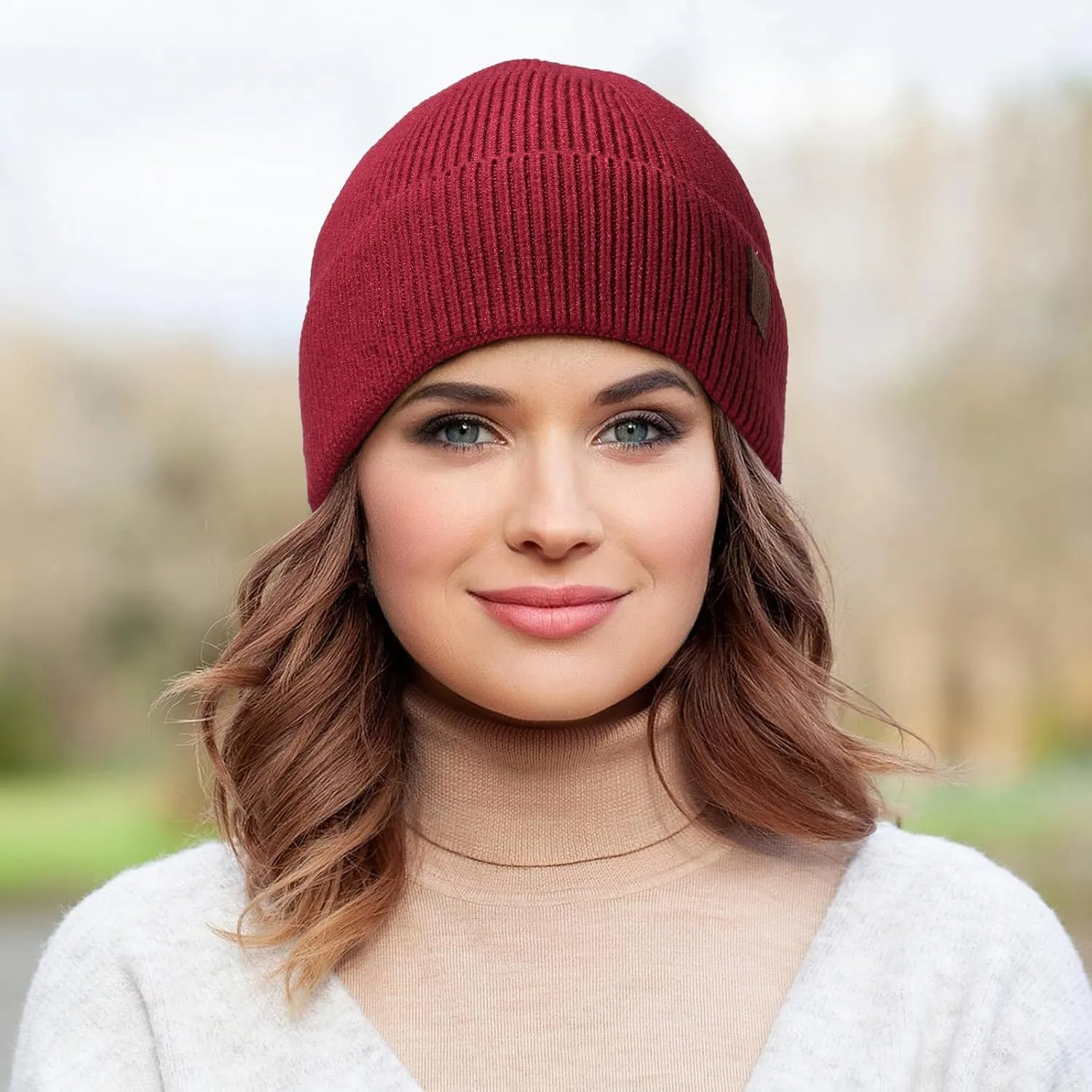 Winter Beanie Hat for Men Women Fleece Lined Knit Beanie Soft Cuffed Thick Warm Beanie Hats Unisex
