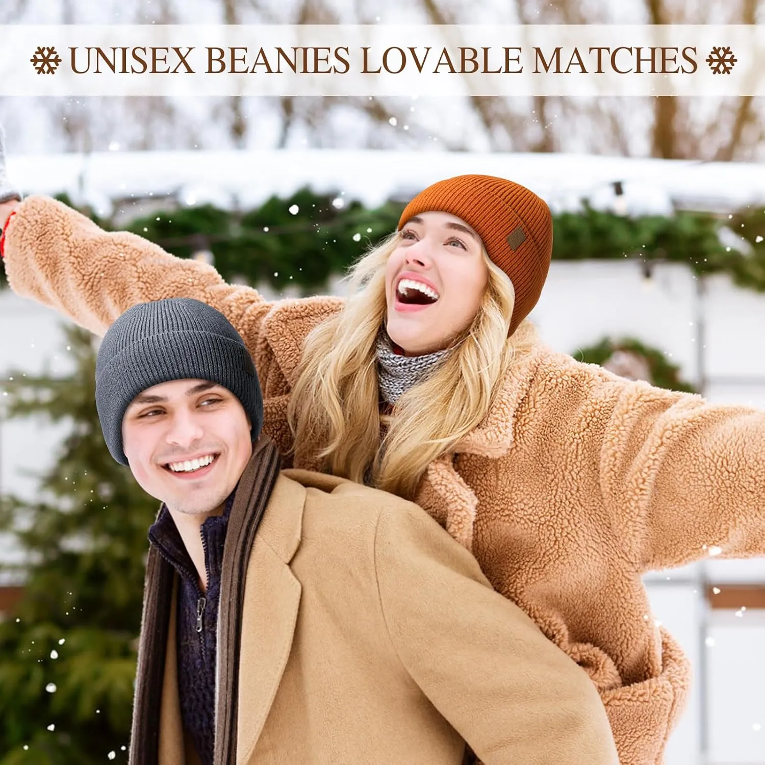 Winter Beanie Hat for Men Women Fleece Lined Knit Beanie Soft Cuffed Thick Warm Beanie Hats Unisex
