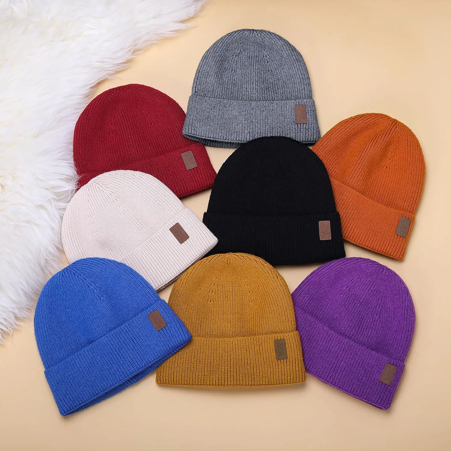 Winter Beanie Hat for Men Women Fleece Lined Knit Beanie Soft Cuffed Thick Warm Beanie Hats Unisex