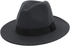Women Men Classic Jazz Hat Vintage Wide Brim Fedora Hat with Belt Buckle Two Tone Panama Hat Black Dress Hat