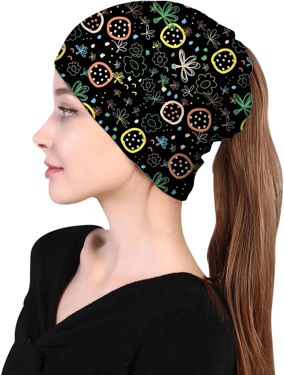 Women's Slouchy Beanie Hat Cute Turban Hats Cancer Headwear Caps Baggy Skull Sleep Scarf